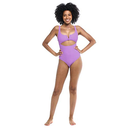 Body Glove Women's Standard Smoothies Eli Solid One Piece Swimsuit with V-Wire Neckline