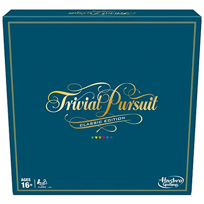 Hasbro Gaming Trivial Pursuit Game: Classic Edition 2 Players 16+ Yrs Trivia Board Game