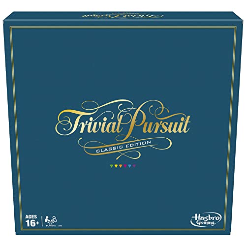 Hasbro Gaming Trivial Pursuit Game: Classic Edition 2 Players 16+ Yrs Trivia Board Game
