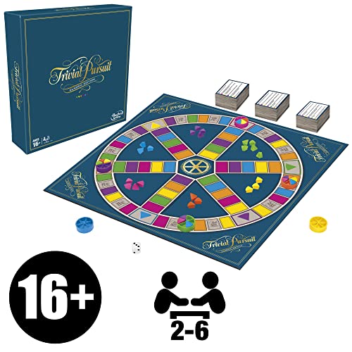 Hasbro Gaming Trivial Pursuit Game: Classic Edition 2 Players 16+ Yrs Trivia Board Game