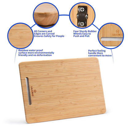 SAASNAZ Appliance Sliding Tray (9.5"x14.5") with Spoon Rest - Small Appliance Slider for Your Coffee Maker, Stand Mixer, Toaster, Cooker, & More - Coffee Pot Tray Slider with Four Sturdy Rubber Wheels