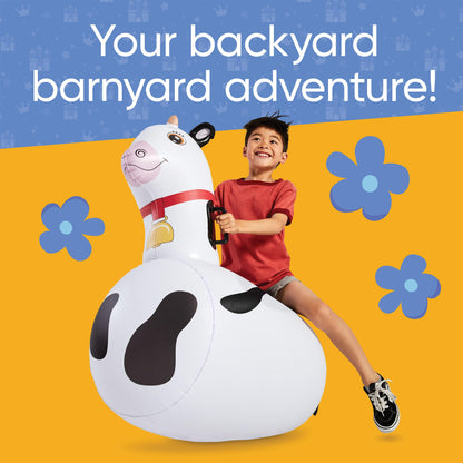 Hearthsong Hop N Go Inflatable Riding Bouncy Hopping Toys for Kids Ages 5+ - Ride On Bouncer Animal Hopper Jumping Toys for Outdoor Games