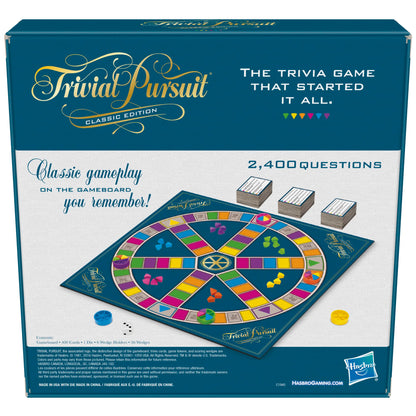 Hasbro Gaming Trivial Pursuit Game: Classic Edition 2 Players 16+ Yrs Trivia Board Game