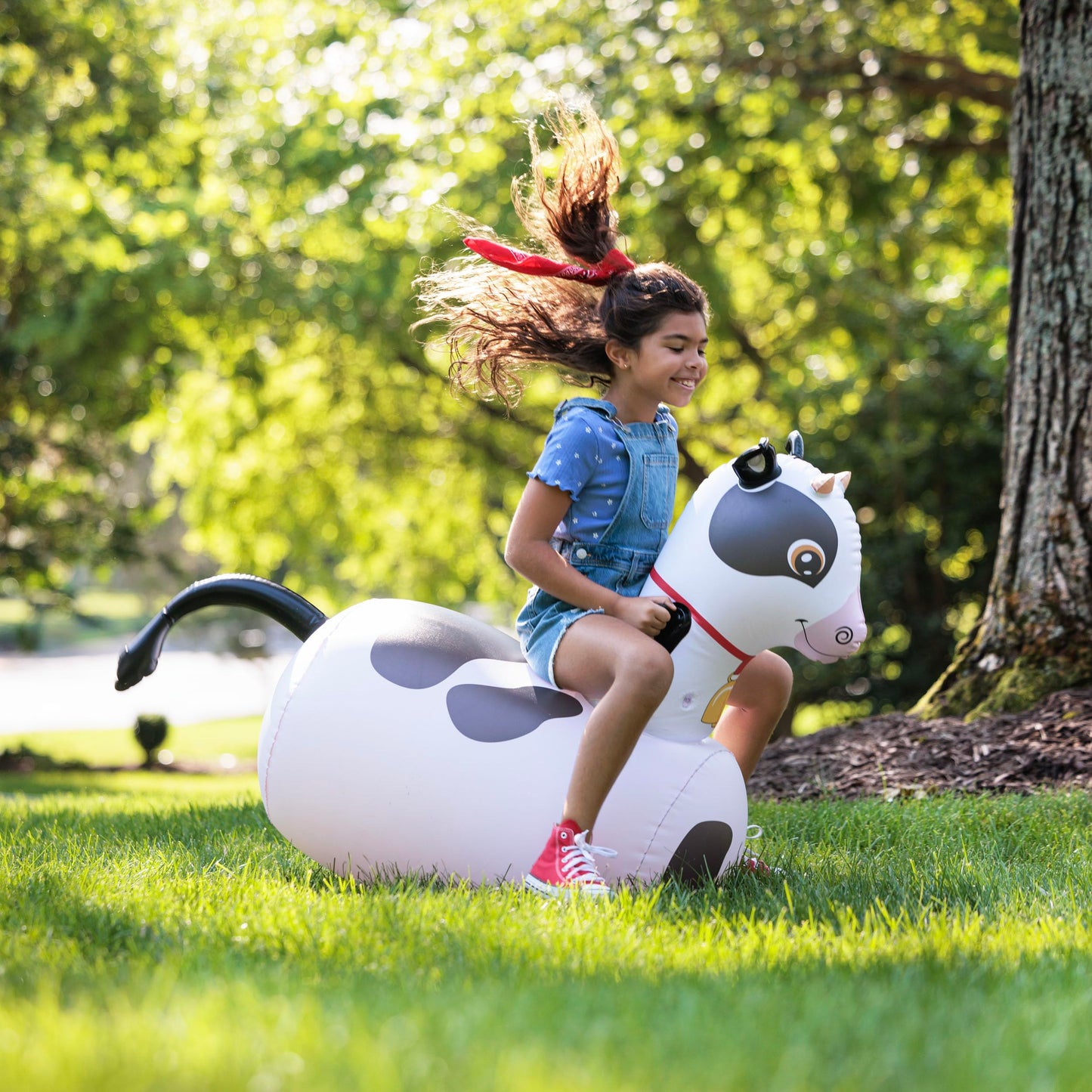 Hearthsong Hop N Go Inflatable Riding Bouncy Hopping Toys for Kids Ages 5+ - Ride On Bouncer Animal Hopper Jumping Toys for Outdoor Games