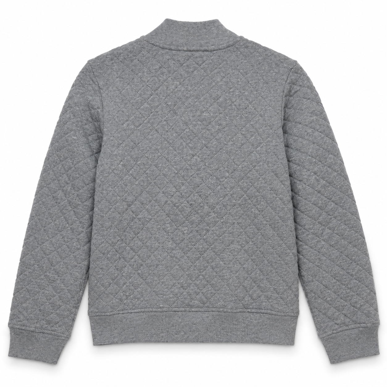 Athletic Works Boys’ Quilted Rib-Collar Jacket – Heather Gray