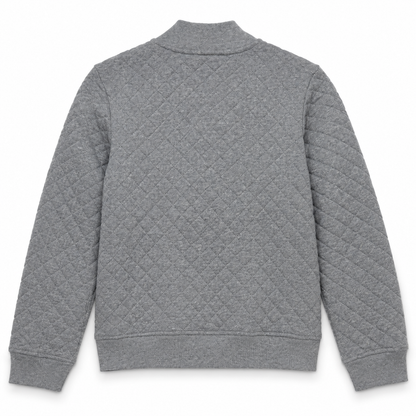 Athletic Works Boys’ Quilted Rib-Collar Jacket – Heather Gray