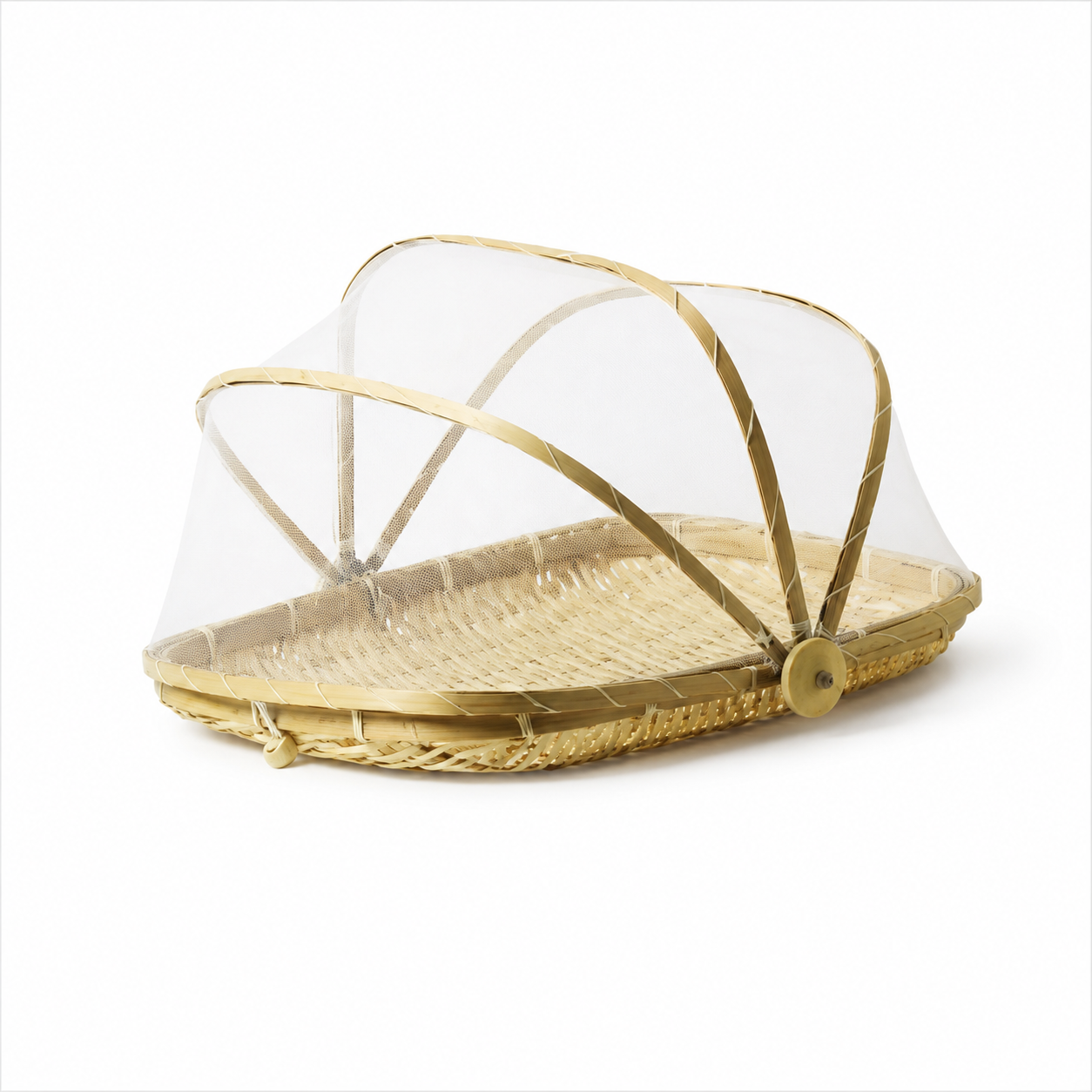 Simply Essential Bamboo Food Tent with Serving Tray – Natural