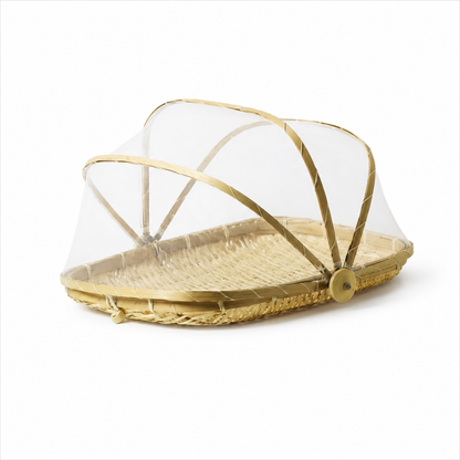 Simply Essential Bamboo Food Tent with Serving Tray – Natural