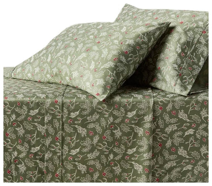 Twin/Twin XL 400 Thread Count Performance Holiday Sheet Set Green/Red Plaid - Threshold