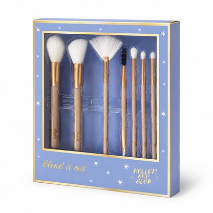 Holler and Glow Makeup Brush Set Cylinder Gift Set - 7ct