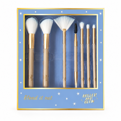 Holler and Glow Makeup Brush Set Cylinder Gift Set - 7ct