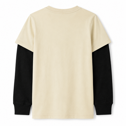 The Children’s Place Boys Christmas Bulldog Graphic Layered Top – Cream, Size XXL (16)