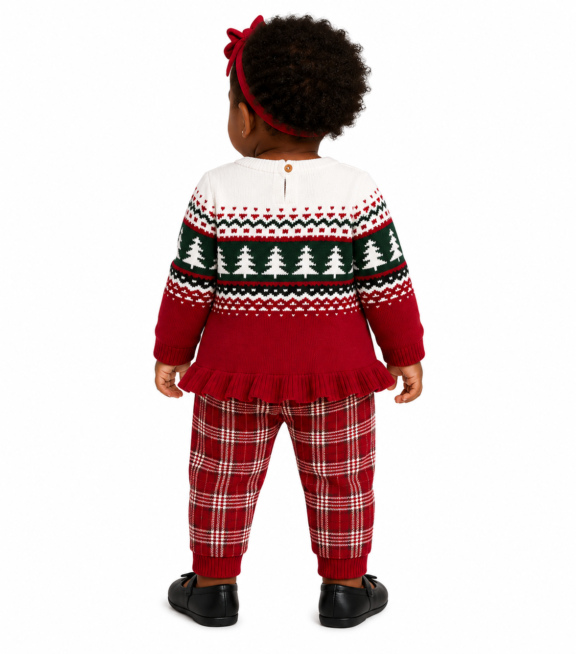 Red Baby 2-Piece Holiday Peplum Top & Fleece Pant Set (6 Months)