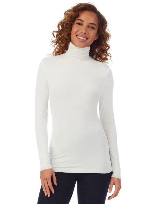 Cuddle Duds Women's Softwear with Lightweight and Stretch Long Sleeve Turtleneck Top