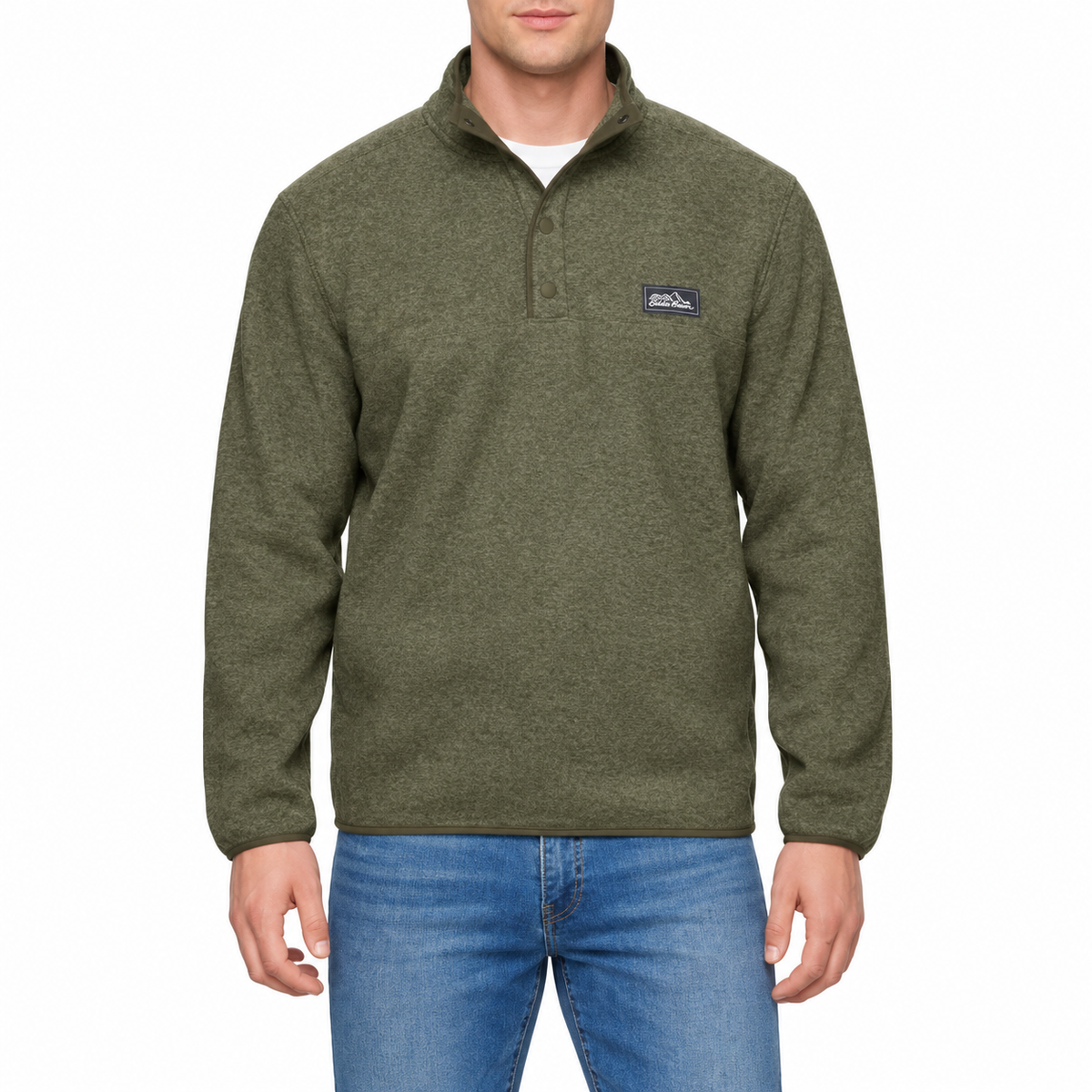 Eddie Bauer Men’s Long-Sleeve Quarter-Snap Fleece Pullover