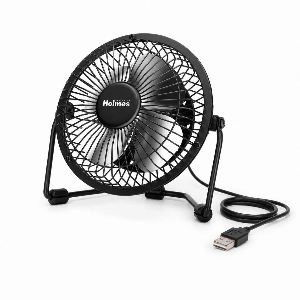 Holmes 4-Inch USB-Powered Adjustable Personal Desk Fan – Black