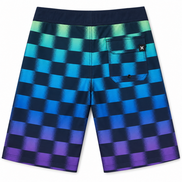 Hurley Boys’ Checkered Boardshorts, Midnight Navy, Size 12 Big Kid