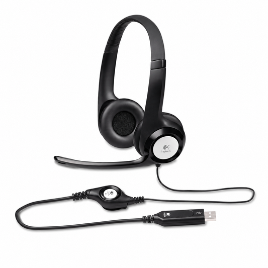 Logitech H390 Wired Headset with Noise Cancelling Microphone for PC - Black