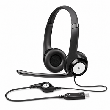 Logitech H390 Wired Headset with Noise Cancelling Microphone for PC - Black