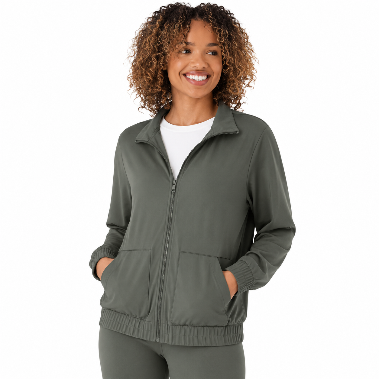 Member’s Mark Women’s Full-Zip Travel Jacket – Animal Print, Black, Taupe & Olive