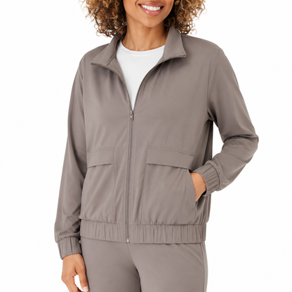 Member’s Mark Women’s Full-Zip Travel Jacket – Animal Print, Black, Taupe & Olive