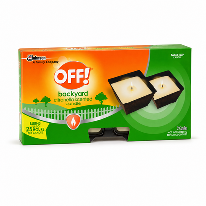 OFF! Backyard Citronella-Scented Tabletop Candles, 8 oz Each, 2-Pack