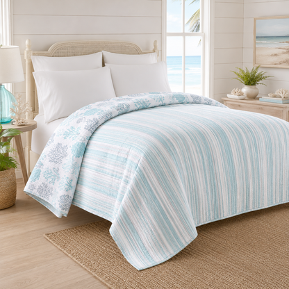 Levtex Home Timeless Collections Siesta Key Reversible Quilt – King Size, Blue
