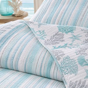 Levtex Home Timeless Collections Siesta Key Reversible Quilt – King Size, Blue