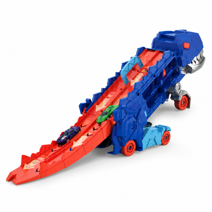 TonoYao Dinosaur Deformation Car & Racing Track Playset with 2 Alloy Cars