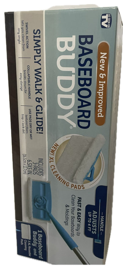Baseboard Buddy Cleaning Tool with 3 XL Pads - Blue
