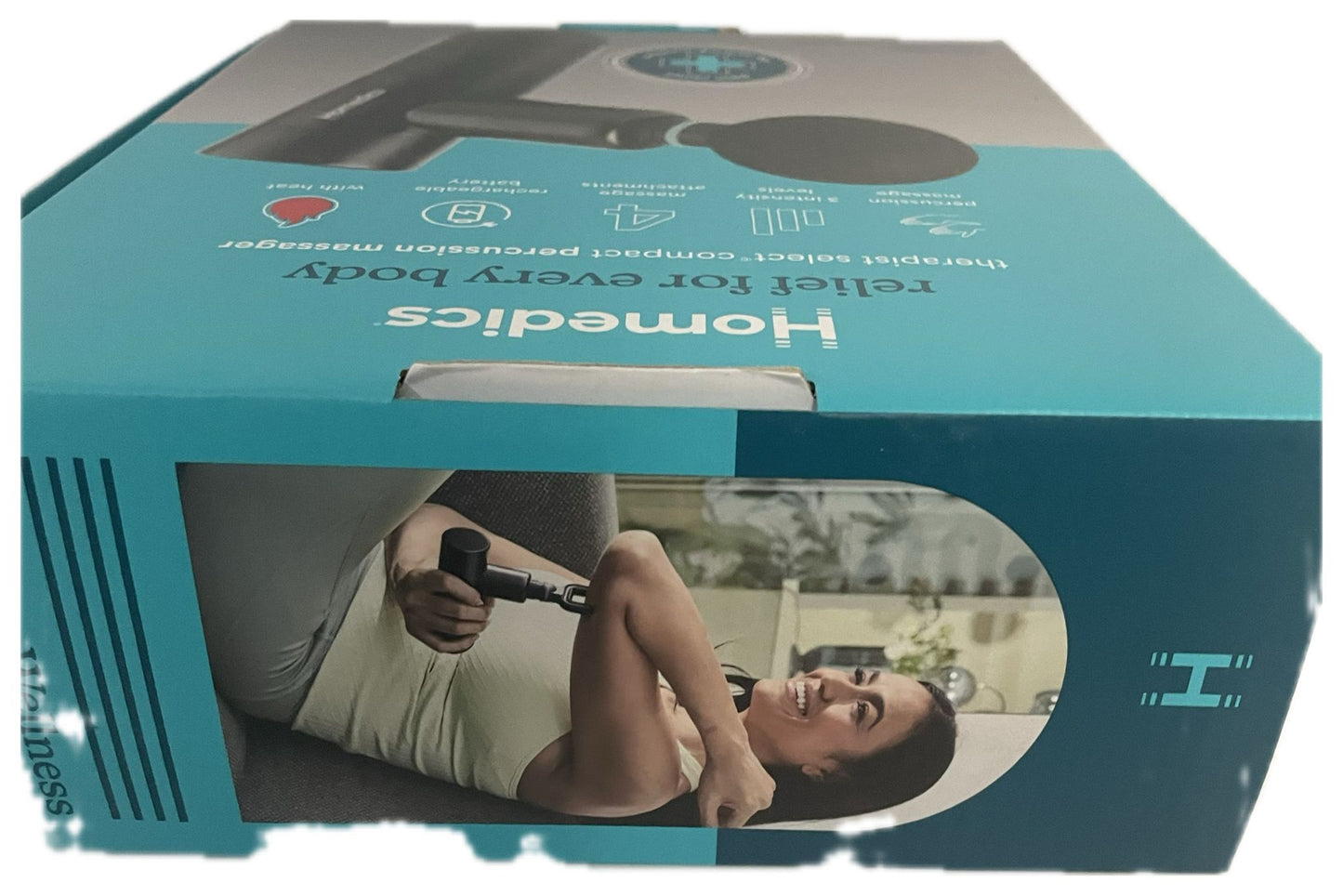 Homedics Active Fit Compact Percussion Body Massage Gun with Soothing Heat Cordless Deep-Tissue Massage