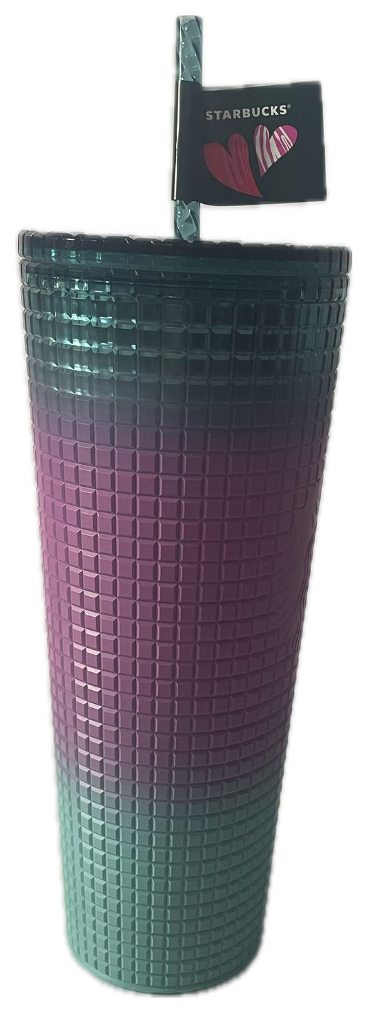Starbucks Tri-Color Grid Gradient Cold Cup – 24oz (Valentine’s Day FY24 Edition)