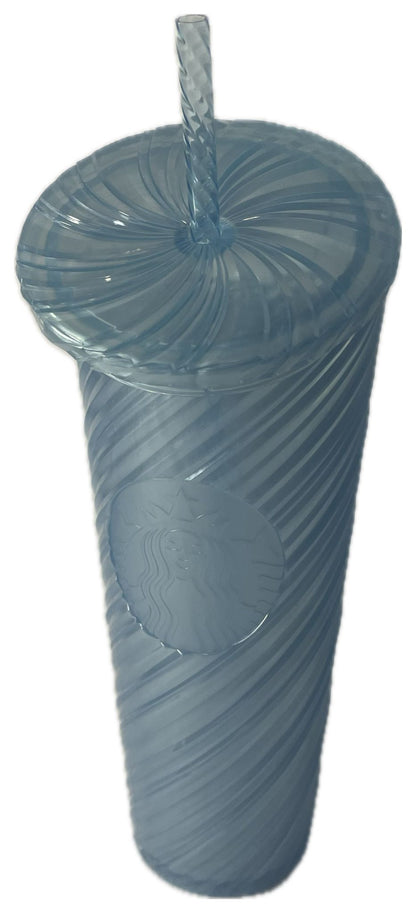 Starbucks Summer 2024 Light Blue Swirl Venti Tumbler – 24oz Cold Cup