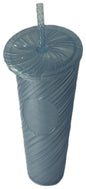 Starbucks Summer 2024 Light Blue Swirl Venti Cold Cup 24oz – Reusable Tumbler with Straw
