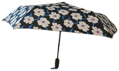 ShedRain Auto Open/Close Compact Umbrella – Black Floral, 42" Span