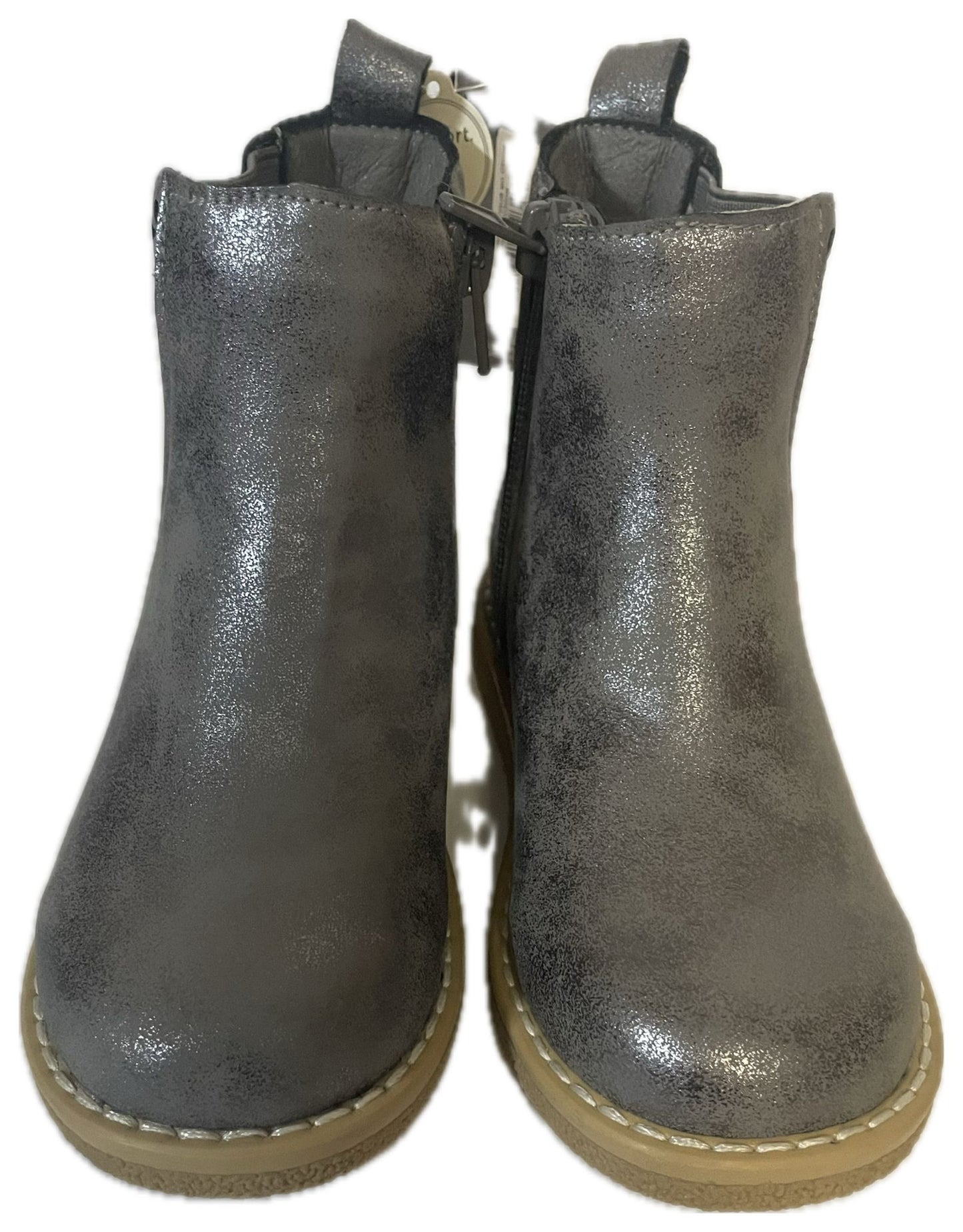 Modern Moments by Gerber Infant & Toddler Girls Metallic Dark Grey Chelsea Boots