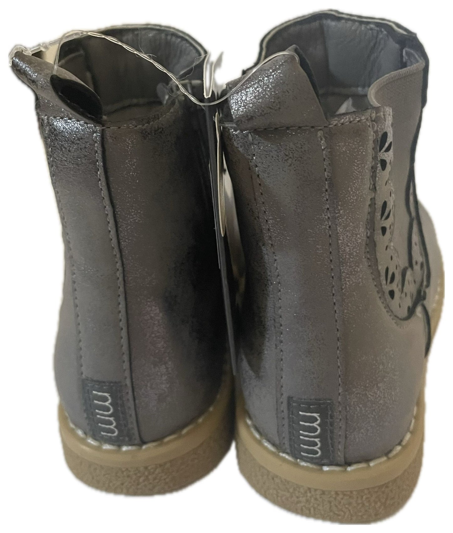 Modern Moments by Gerber Infant & Toddler Girls Metallic Dark Grey Chelsea Boots