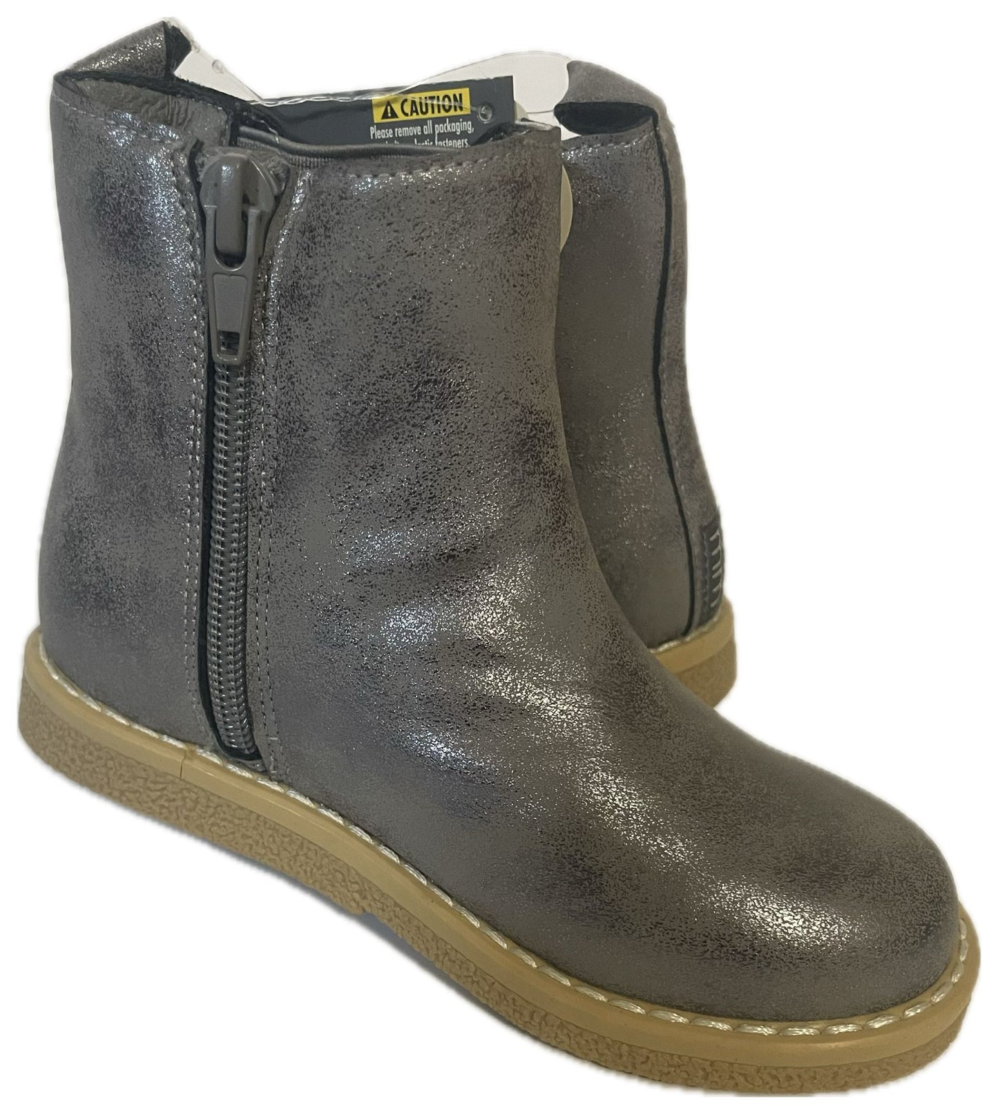 Modern Moments by Gerber Infant & Toddler Girls Metallic Dark Grey Chelsea Boots