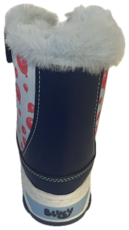 Bluey Winter Boots for toddlers with Faux Fur Trim