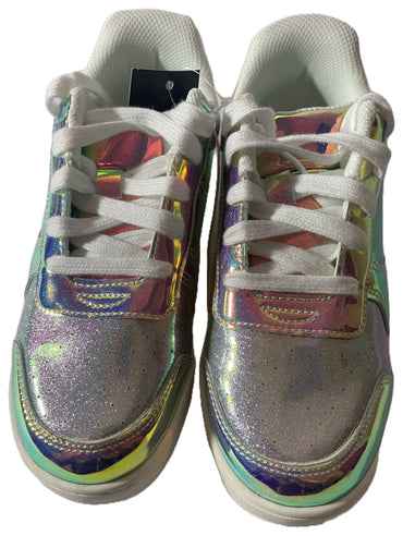 Art Class Kids' Whitney Court Sneakers, Iridescent Shine Lace-Up Shoes