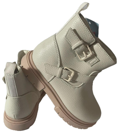 Cat & Jack Toddler Evie Buckle Boots - Cream (11T)