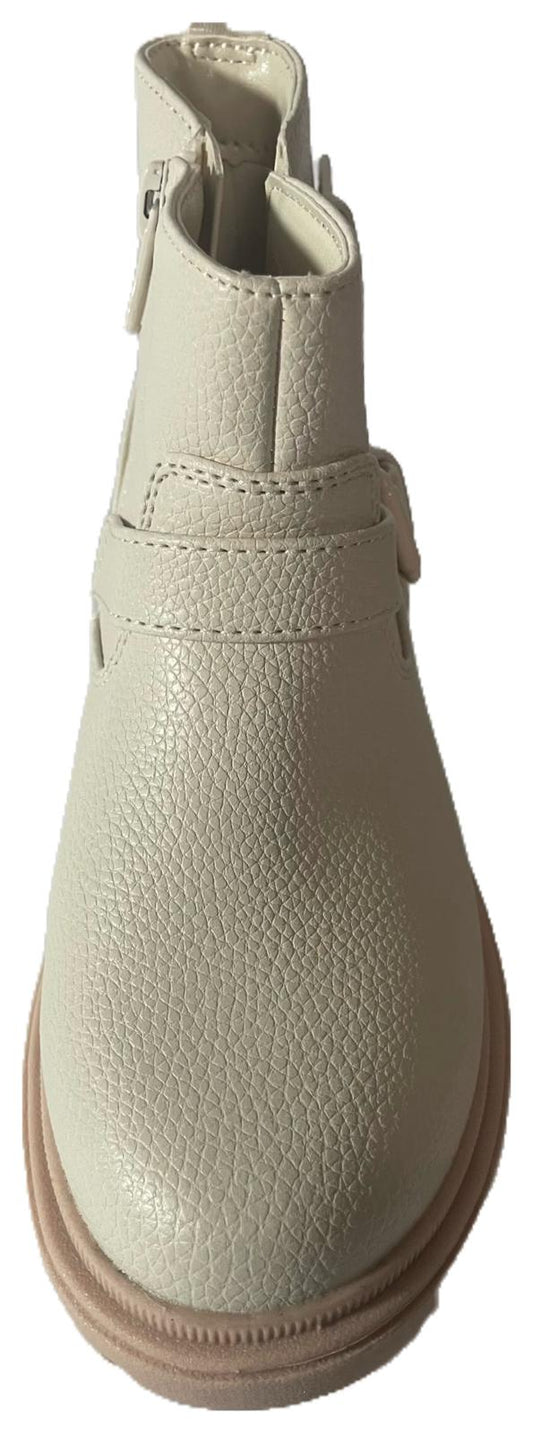 Cat & Jack Toddler Evie Buckle Boots - Cream (11T)