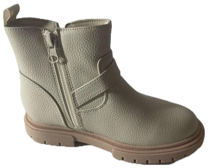 Cat & Jack Toddler Evie Buckle Boots - Cream (11T)