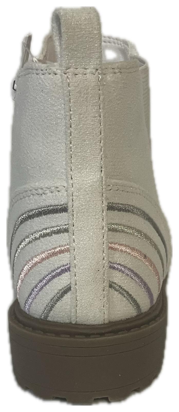 Wonder Nation Toddler Girls Rainbow Embroidered Chelsea Booties, Cream (Size 10)