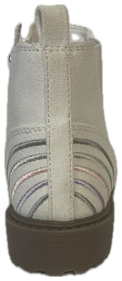Wonder Nation Toddler Girls Rainbow Embroidered Chelsea Booties, Cream (Size 10)