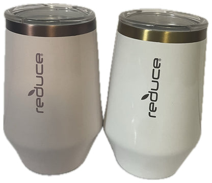Reduce 2pk 12oz Wine Tumbler - White/Cotton