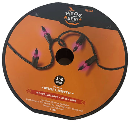 Hyde & Eek! Boutique 350‑count Orange Mini String Lights (Indoor/Outdoor, Black Wire)