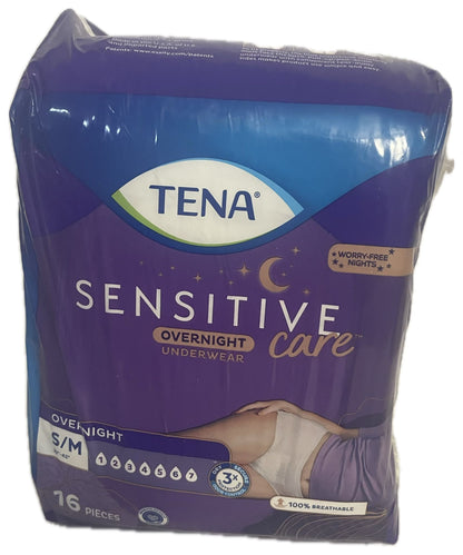 TENA Sensitive Care Overnight Underwear for Women small/medium 16 count