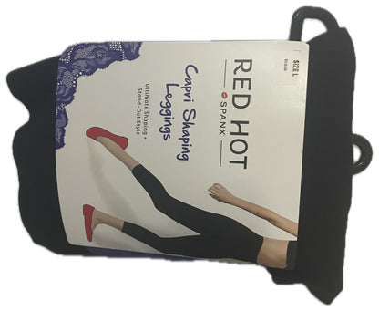 SPANX RED HOT Women S Seamless Capri Shaping Leggings Style 2244, Black, L