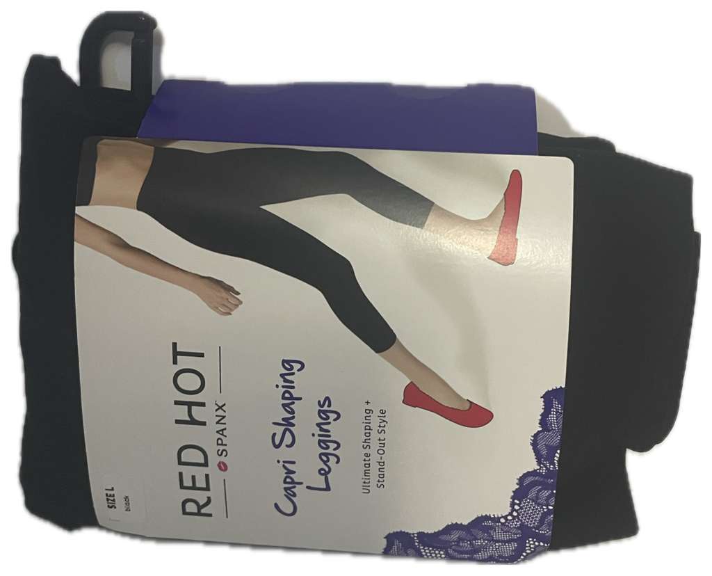 SPANX RED HOT Women S Seamless Capri Shaping Leggings Style 2244, Black, L